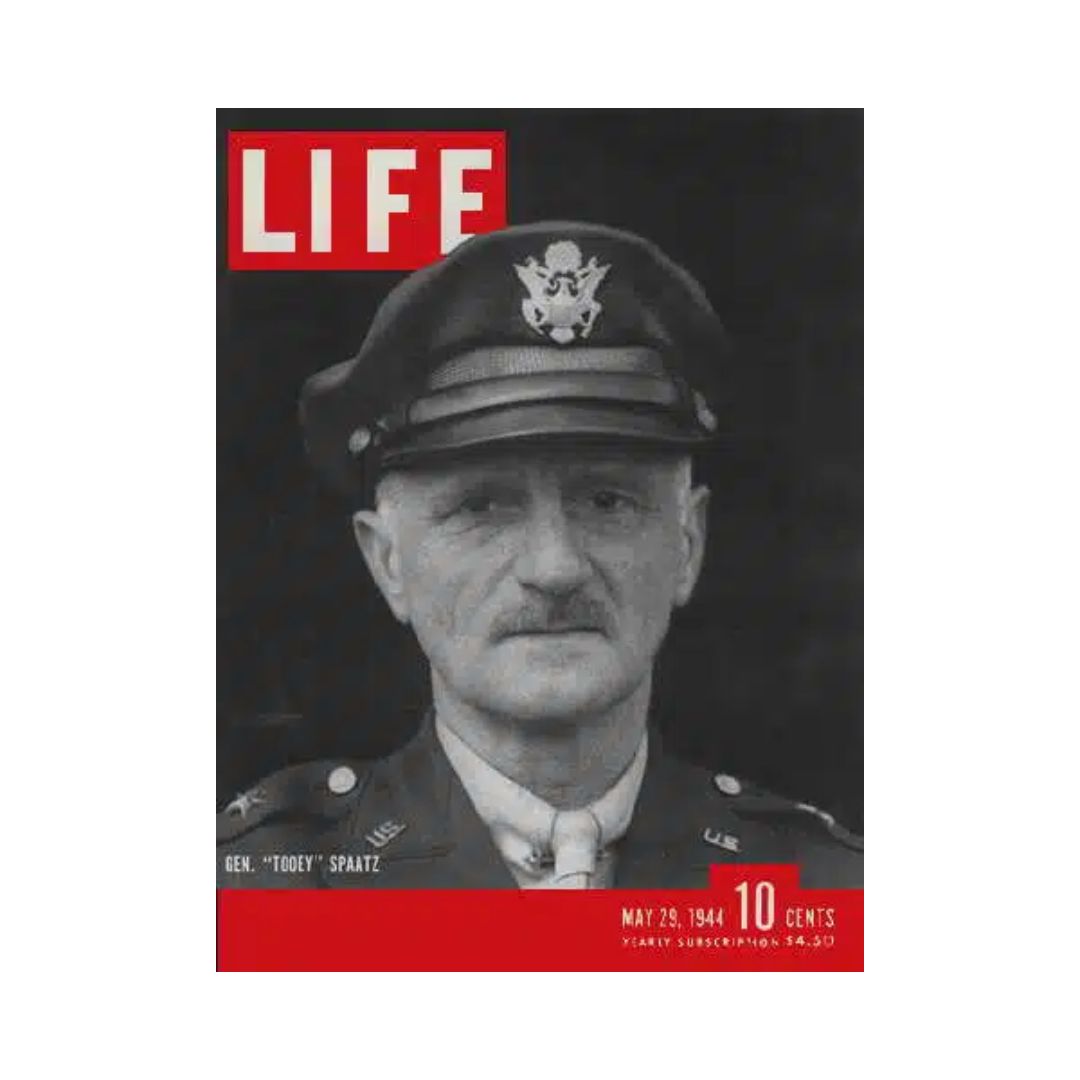 VTG Life Magazine cover from May 29, 1944 featuring General Carl 'Tooey' Spaatz, highlighting his significance in U.S. Air Force history during World War II.