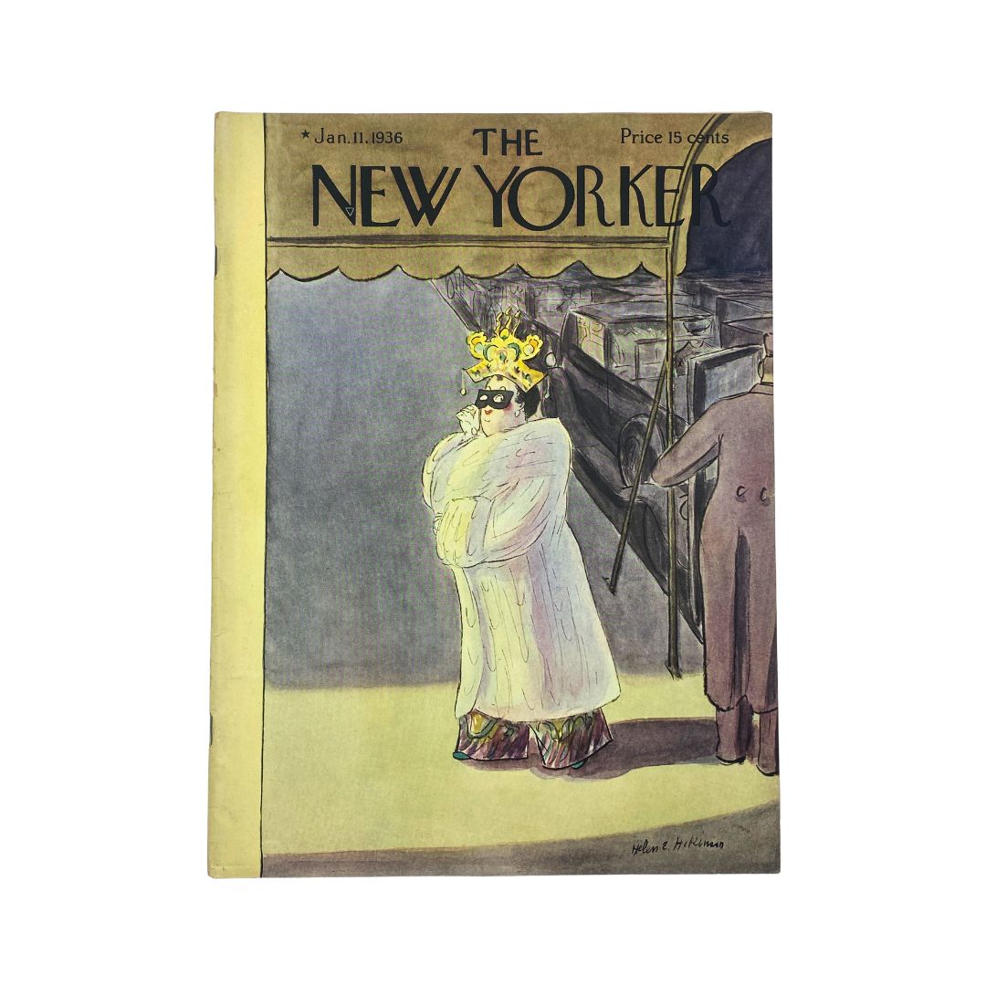 Cover of The New Yorker, January 11, 1936, featuring an illustration by Helen E. Hokinson, VG condition