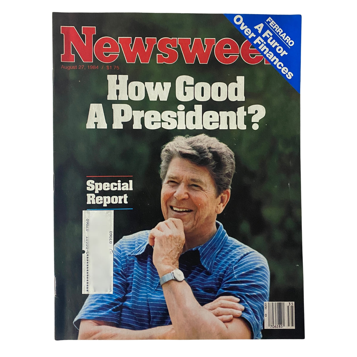 Newsweek Magazine August 27 1984 featuring Ronald Reagan on the cover with the headline 'How Good A President?' highlighting a special report and national issues from that era.