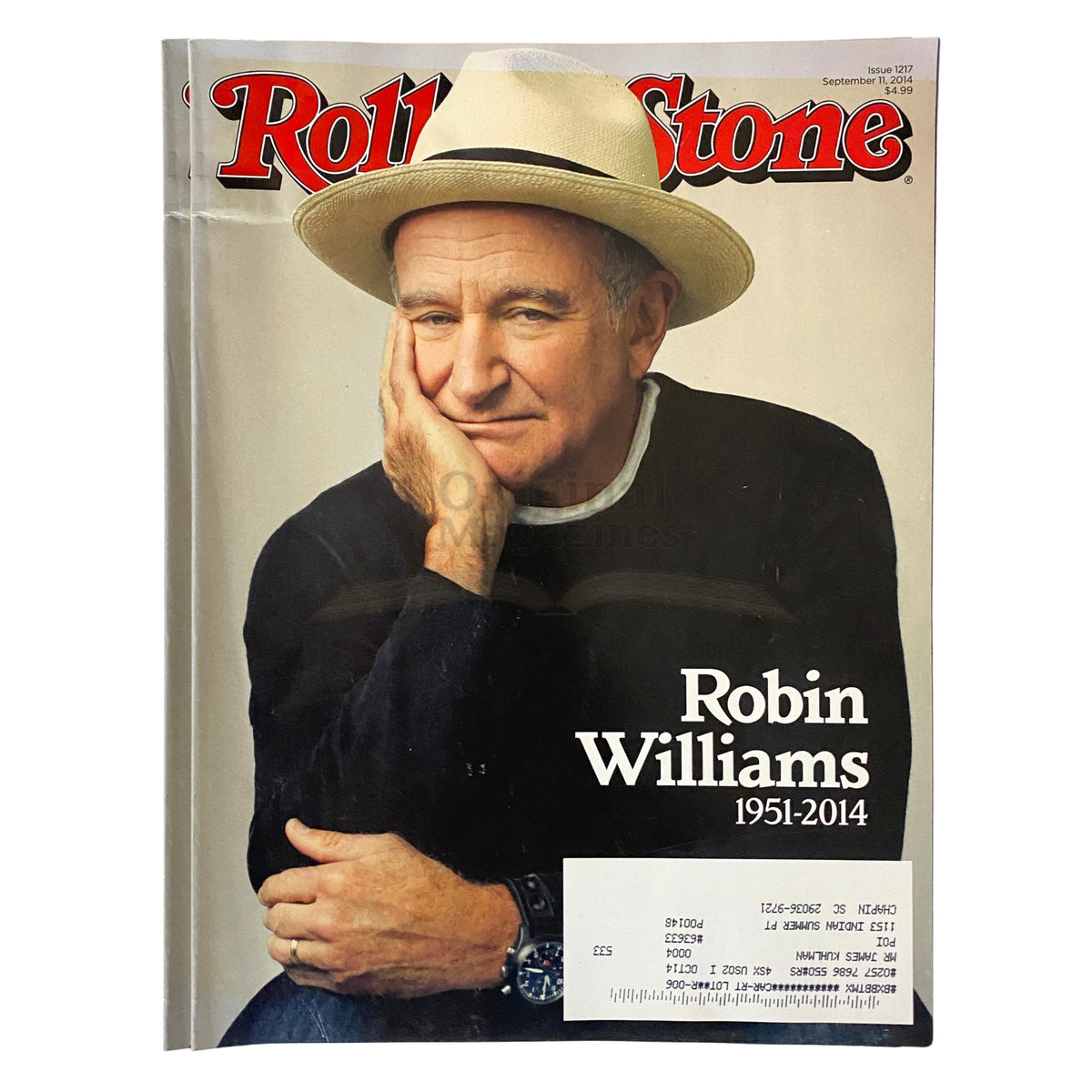 Rolling Stone Magazine September 11, 2014, Issue 1217 featuring Robin Williams on the cover, celebrating the life and career of the iconic actor and comedian.