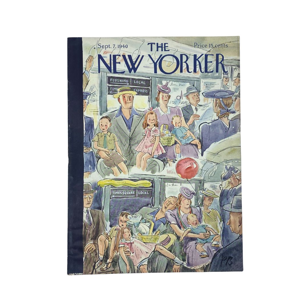 Cover of The New Yorker, September 7, 1940, featuring an illustration by Perry Barlow, VG condition