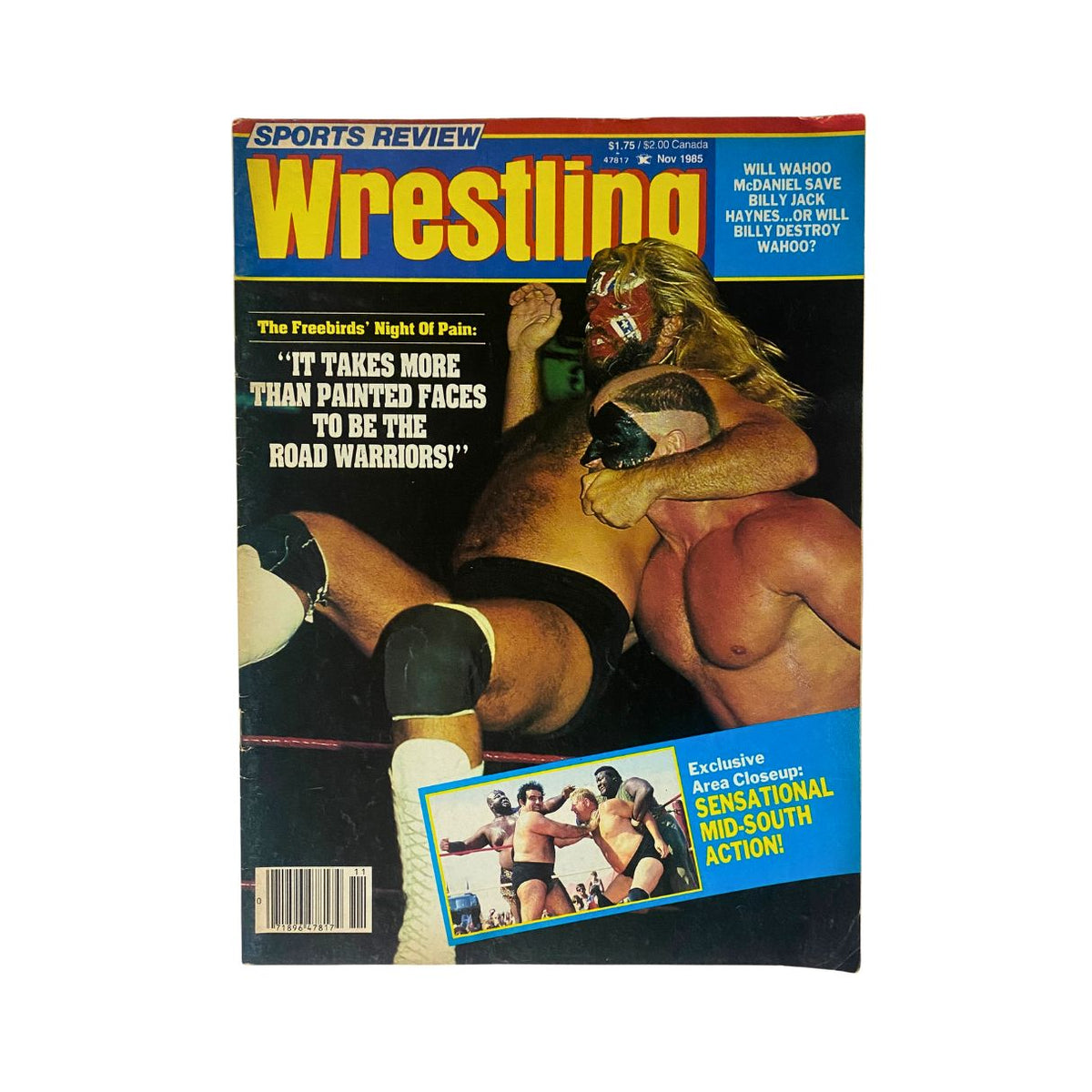 Vintage Sports Review Wrestling Magazine November 1985 Fabulous Freebirds No Label