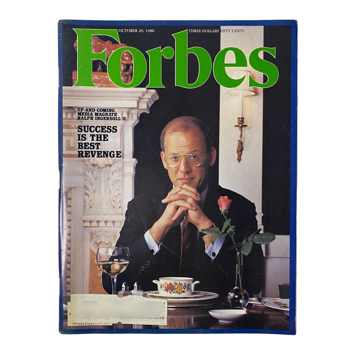 Cover of Forbes Magazine dated October 20, 1986, featuring a portrait of media magnate Ralph Ingersoll II with the slogan 'Success is the Best Revenge.'