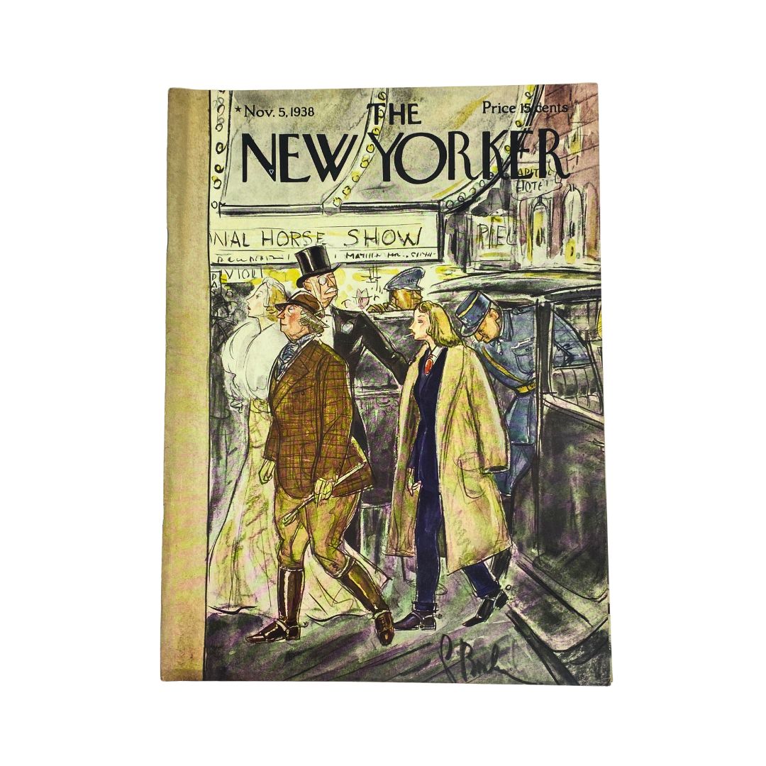 Cover of The New Yorker, November 5, 1938, featuring an illustration by Perry Barlow