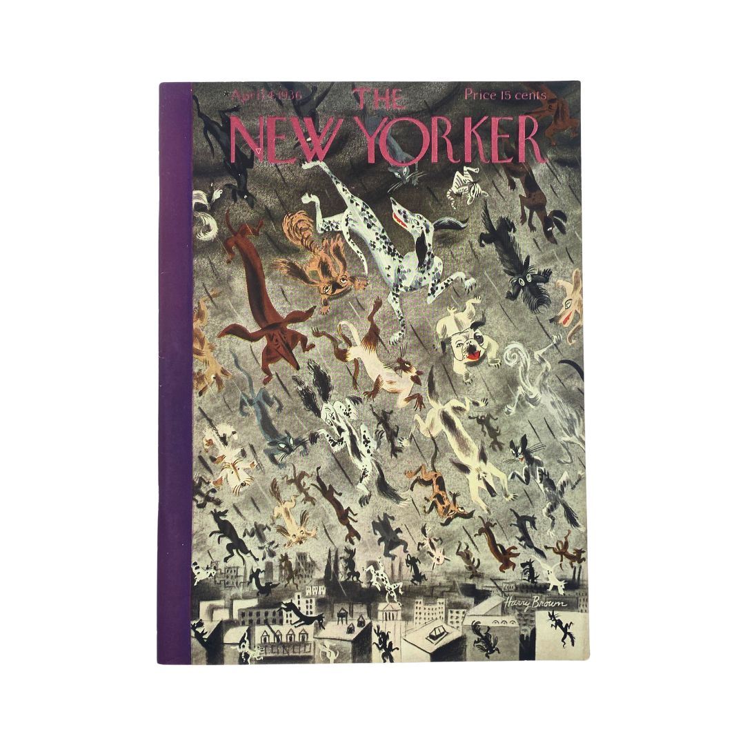 Cover of The New Yorker, April 14, 1936, featuring an illustration by Harry Brown, VG condition