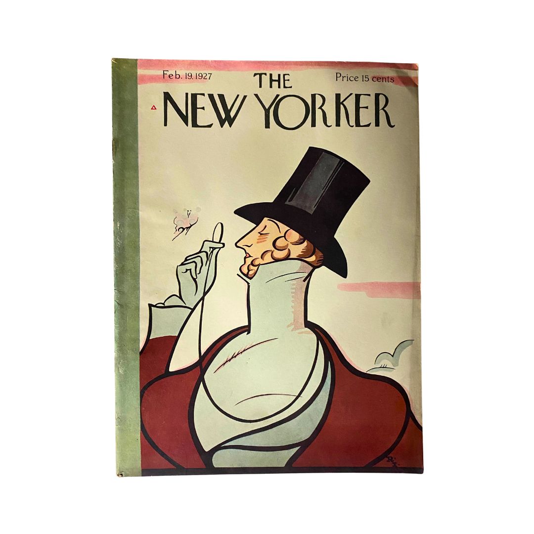 Cover of The New Yorker, February 19, 1927, featuring artwork by Rea Irvin