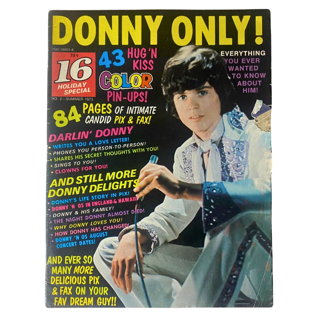 16 Magazine Summer 1973 No. 2 Summer Special Donny Osmond w Poster No Label