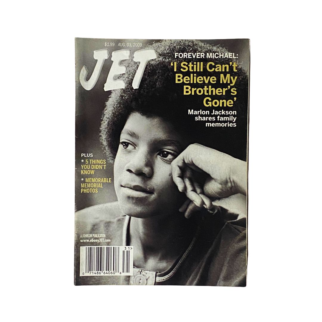 Jet Magazine August 3, 2009 Vintage Issue featuring Michael Jackson on the cover, showcasing nostalgia and pop culture history.