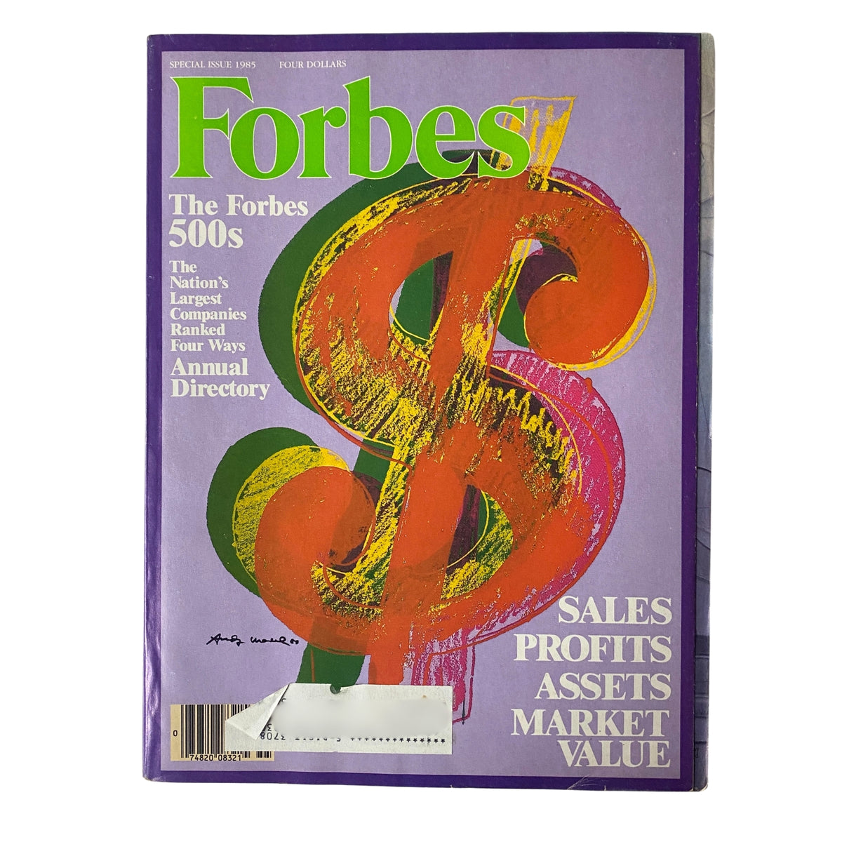 Cover of Forbes Magazine's April 29, 1985 issue featuring The Forbes 500 Annual Directory, highlighting the nation's largest companies with a prominent dollar sign graphic.