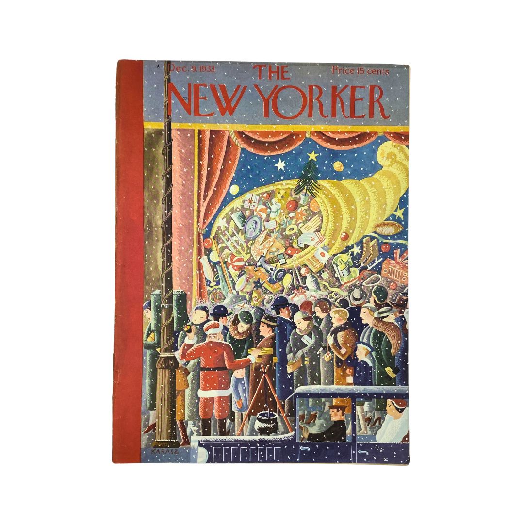 Cover of The New Yorker, December 9, 1933, featuring artwork by Ilonka Karasz, in very good (VG) condition