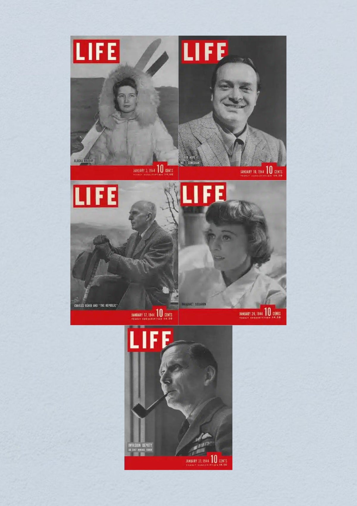 Life Magazine Cover from January 31, 1944 featuring a portrait of Air Chief Marshal Sir Michael Todd, part of the WWII era collection.