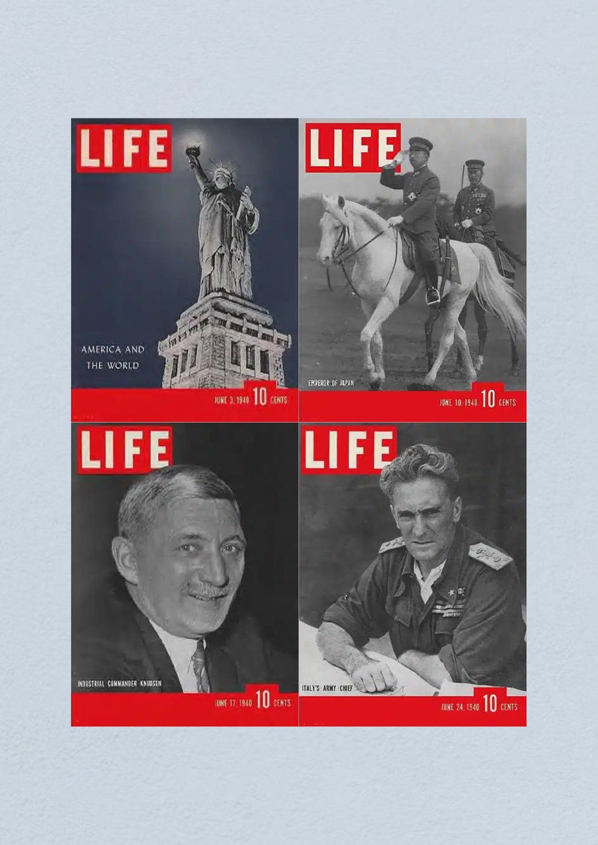 Life Magazine June 24, 1940 cover displaying Italy's Army Chief, illustrating military perspectives during WWII.