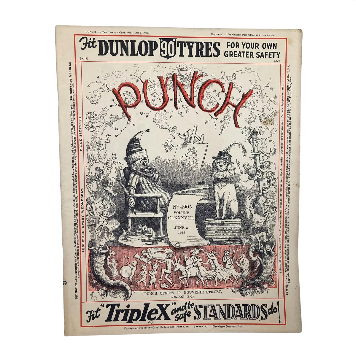 Lot of 4 Punch Magazine 1935 June, March and August WWII Cartoon & Humour
