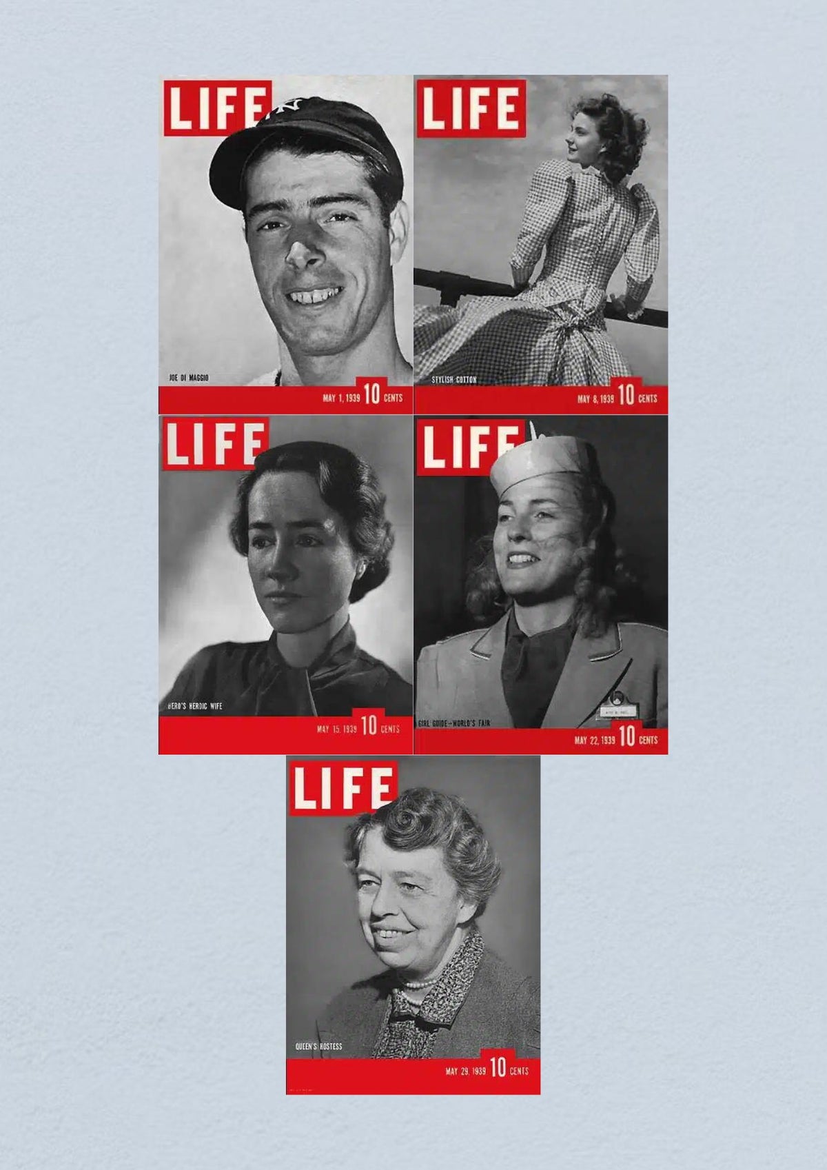 Life Magazine Lot of 5 Full Month May 1939 1, 8, 15, 22, 29 Dimaggio Roosevelt