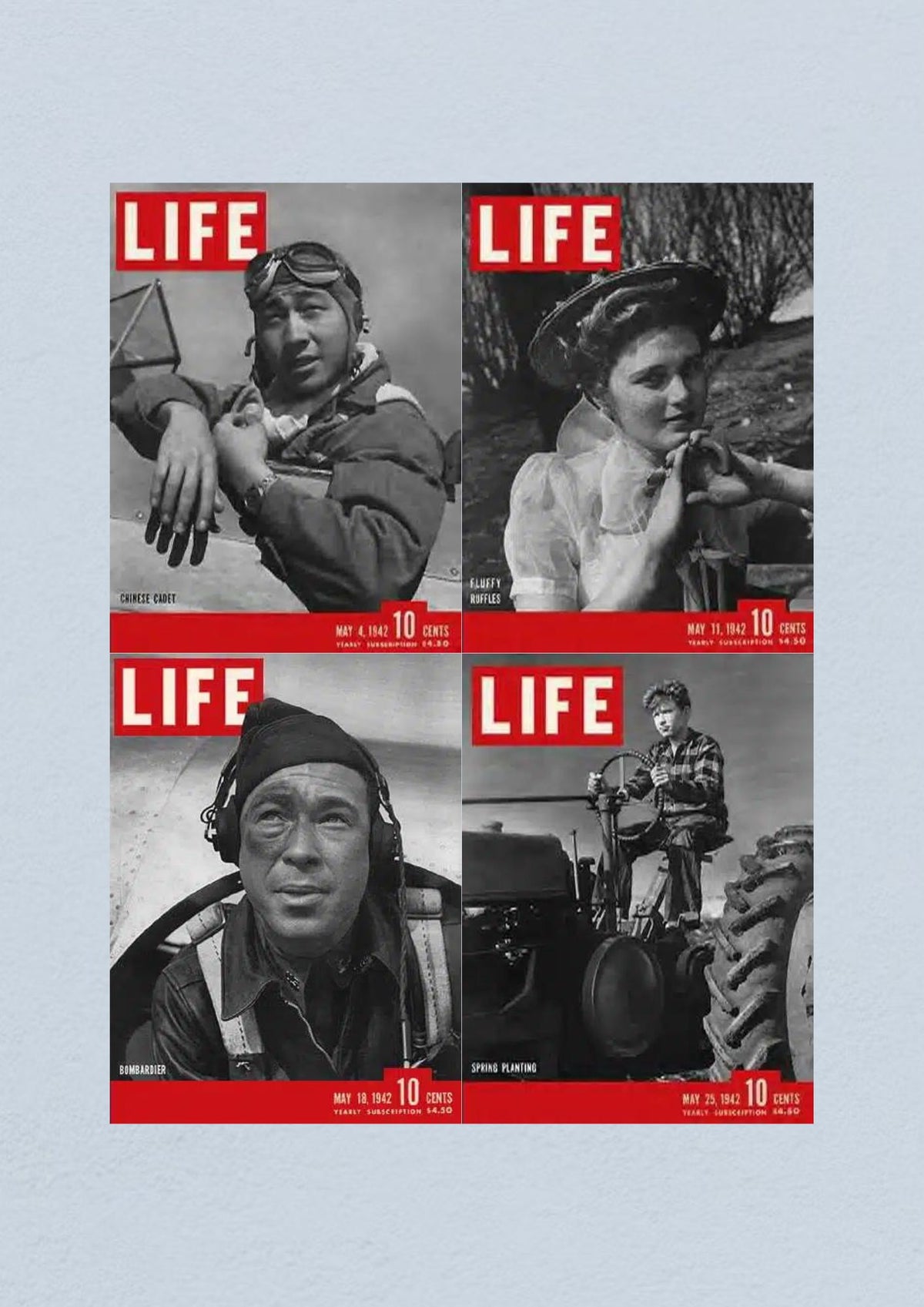 Life Magazine May 25, 1942 cover featuring a young boy on a tractor, depicting agricultural life during World War II.