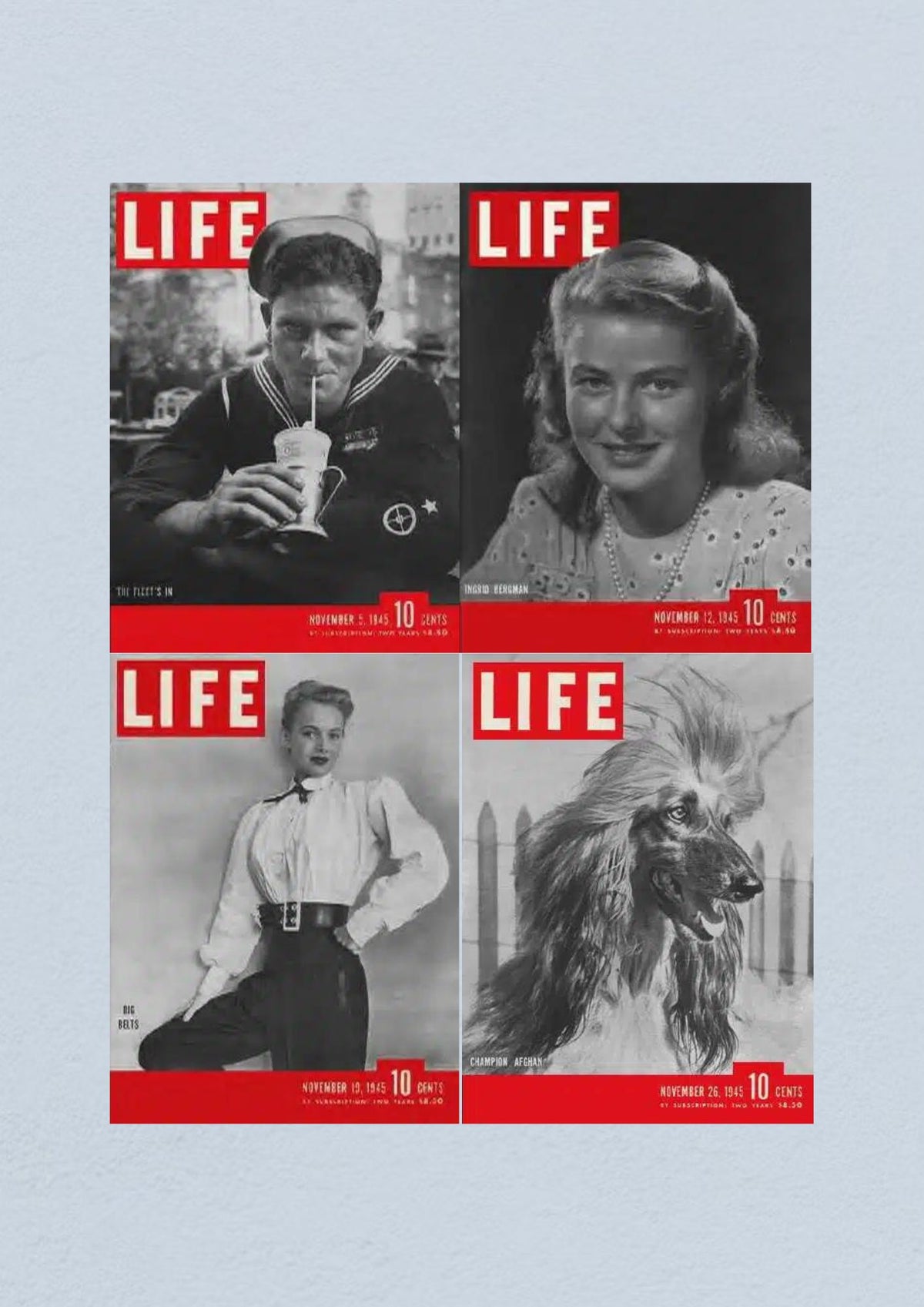 Life Magazine Lot of 4 Full Month of November 1945 5, 12, 19, 26 WWII ERA