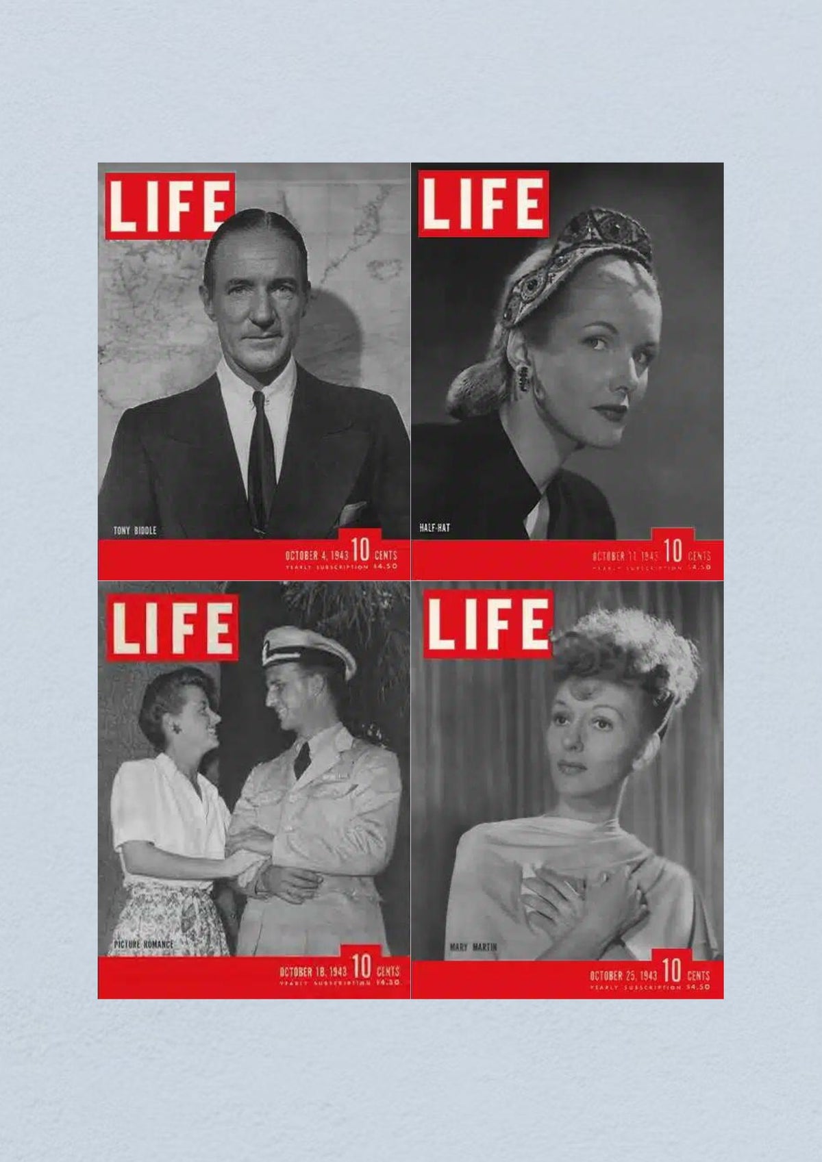Life Magazine October 25, 1943 Cover showcasing Mary Martin, representing cultural shifts during WWII.