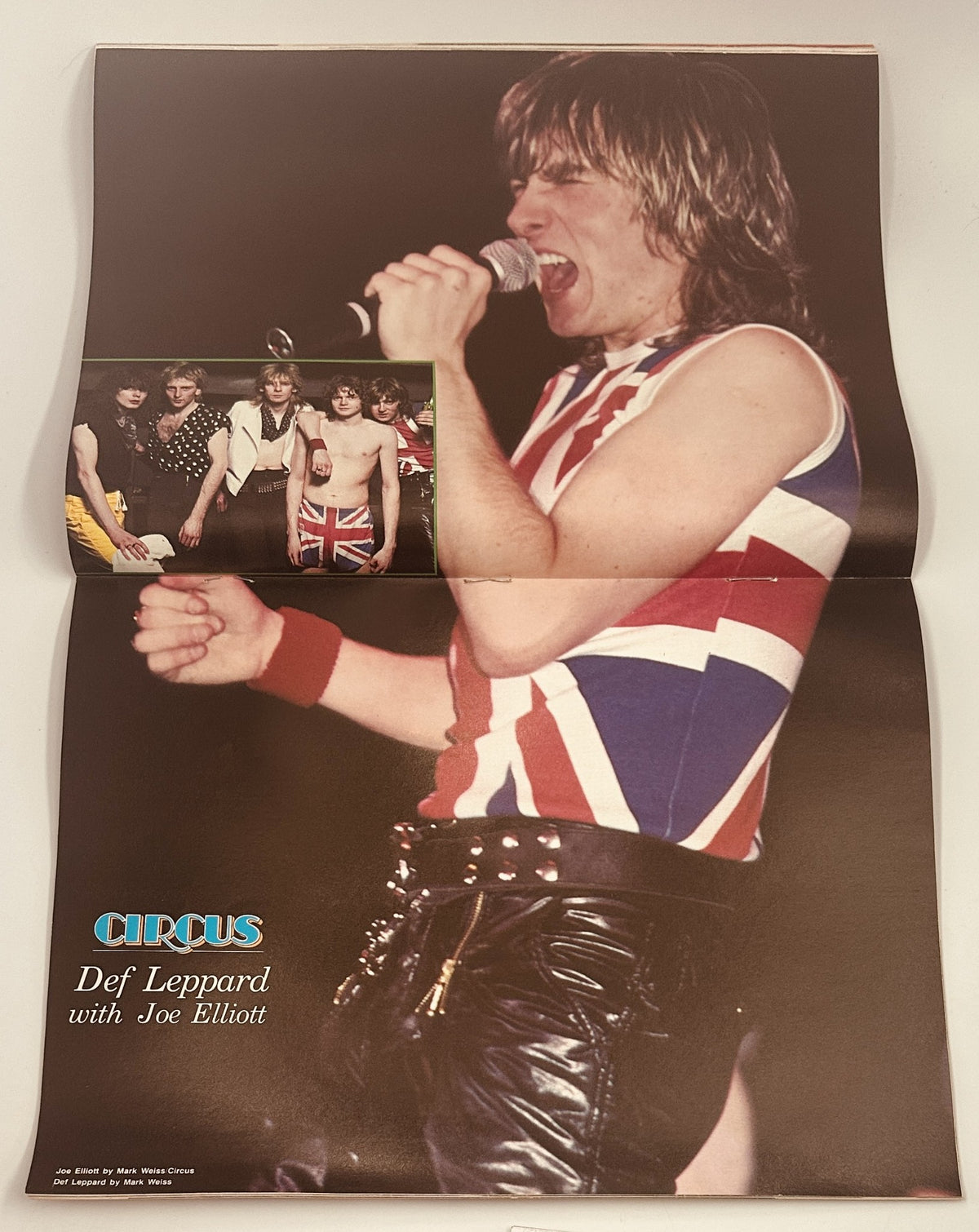 Def Leppard's Joe Elliott performing live, featured in Circus Magazine June 30, 1983, showcasing the band's energetic performance and iconic style.