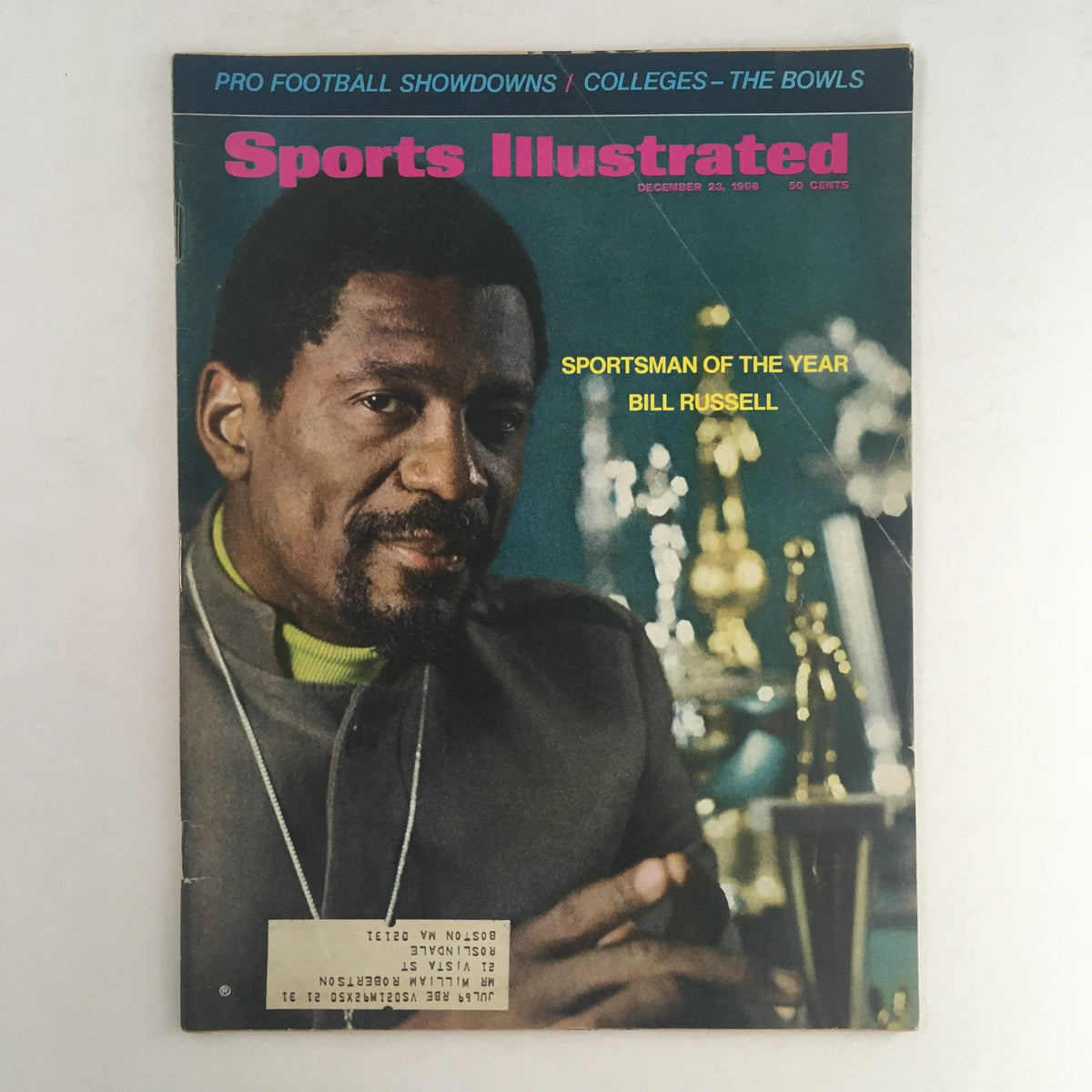Cover of Sports Illustrated Magazine, December 23, 1968, featuring Bill Russell as Sportsman of the Year, showcasing his achievements and legacy in basketball.