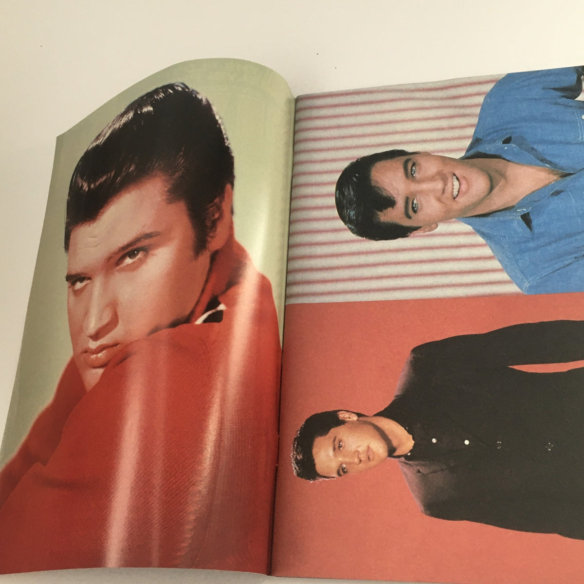 Interior pages of Movie Screen Yearbook #42 showing two iconic images of Elvis Presley, capturing his legendary style and charisma.