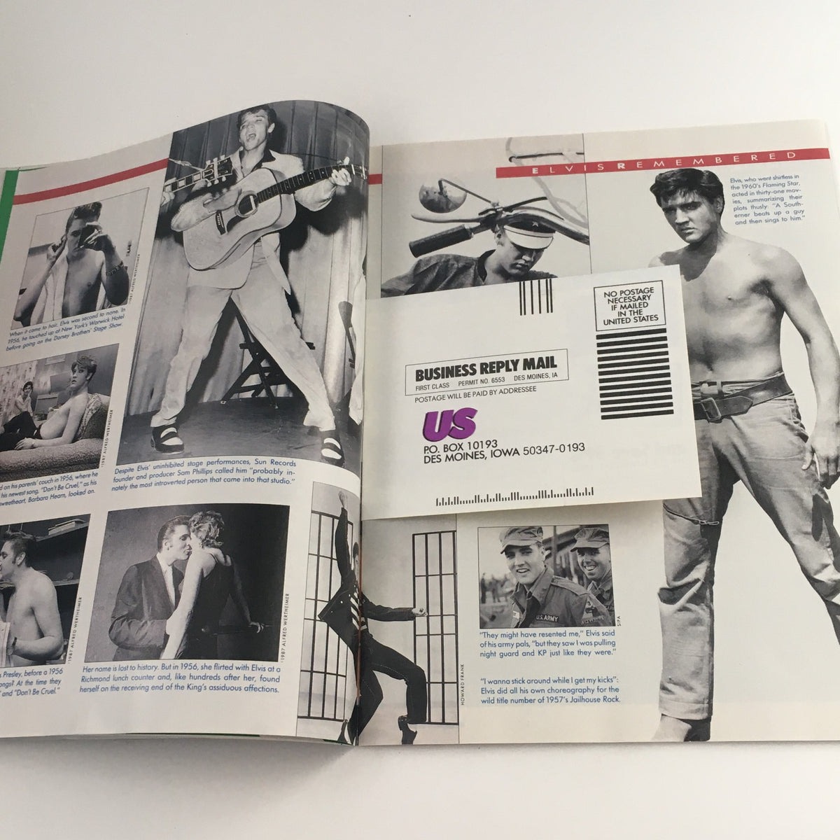 US Magazine August 24 1987 Vol 3 #57 highlighting memorable moments of Elvis Presley with black-and-white images from his career and his impact on music.