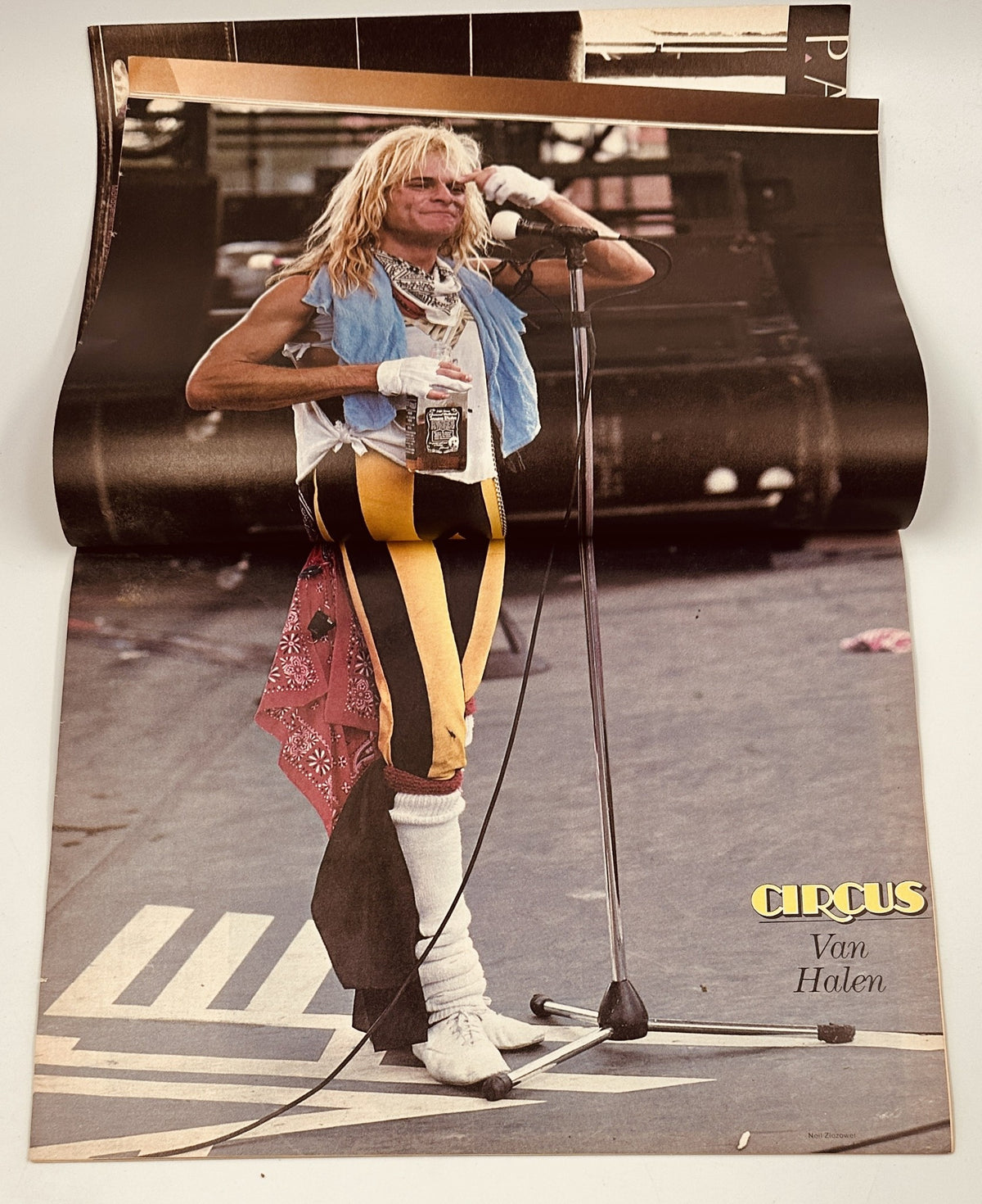 Fold-out poster of Van Halen from Circus Magazine August 31, 1981, showcasing the band during a live performance.