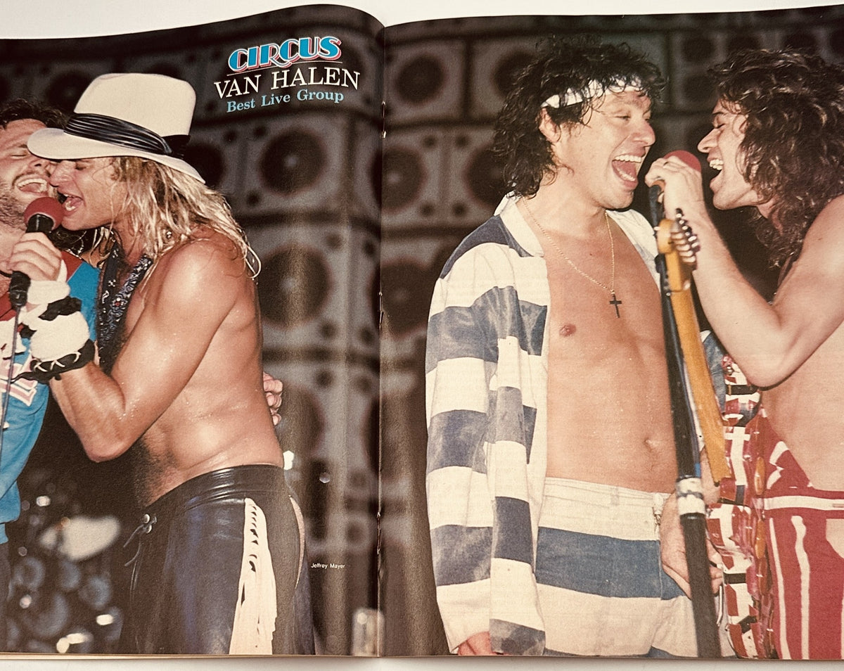 Van Halen performing live, featured in Circus Magazine February 28, 1983 as the Best Live Group.