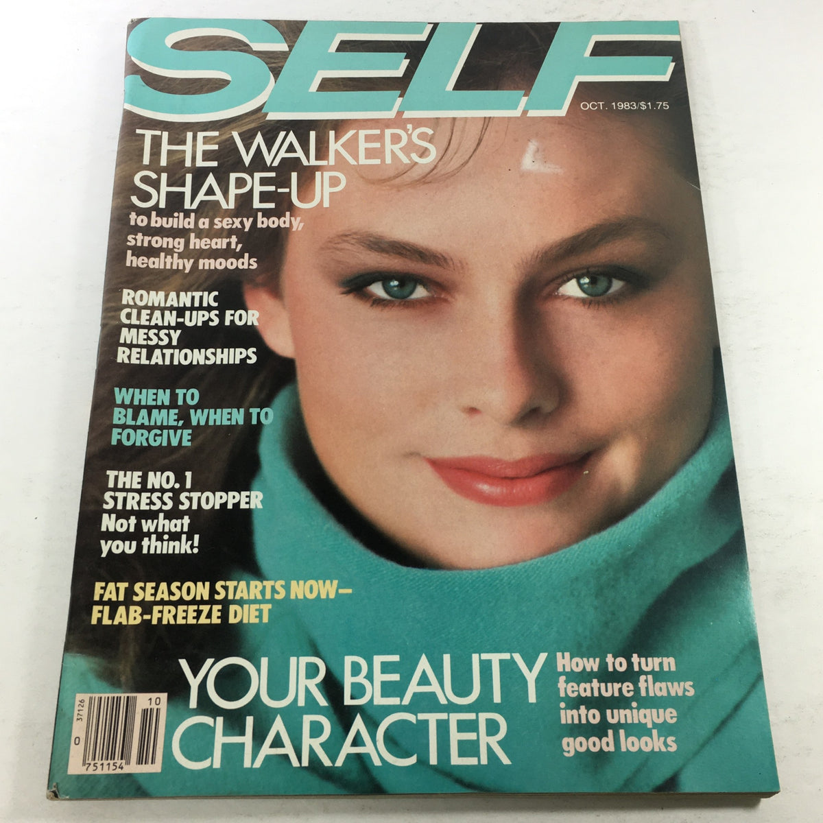 Cover of VTG Self Magazine: October 1983 - The Walker's Shape-Up featuring a model with blue eyes and a trendy hairstyle, highlighting fitness and beauty topics.