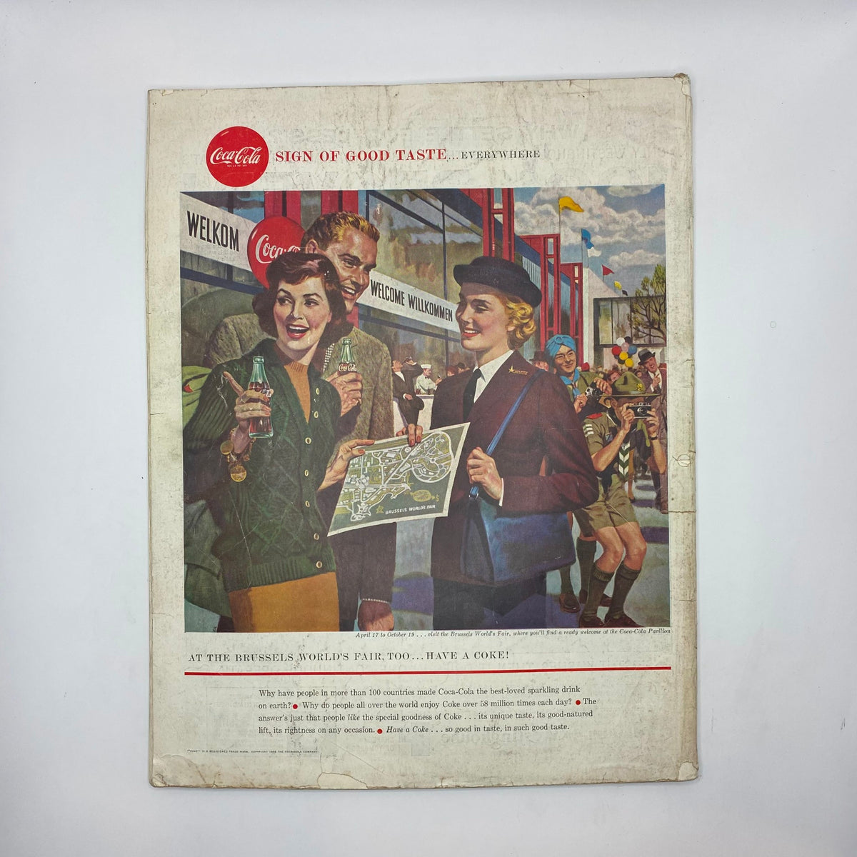 Cover of the Saturday Evening Post Magazine dated April 12, 1958, featuring a vintage illustration titled 'Mr. Siesta' by Dick Sargent, celebrating Arbor Day with charming artwork and reflections of 1950s American culture.