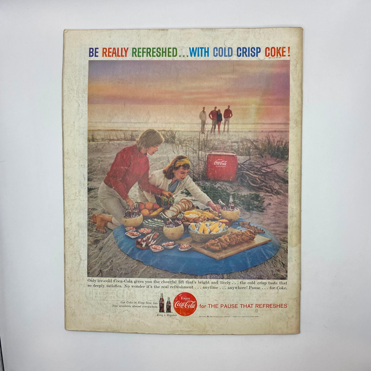 Advertisement page from the Saturday Evening Post Magazine August 29 1959 showcasing a Coca-Cola picnic scene, emphasizing summer refreshment.