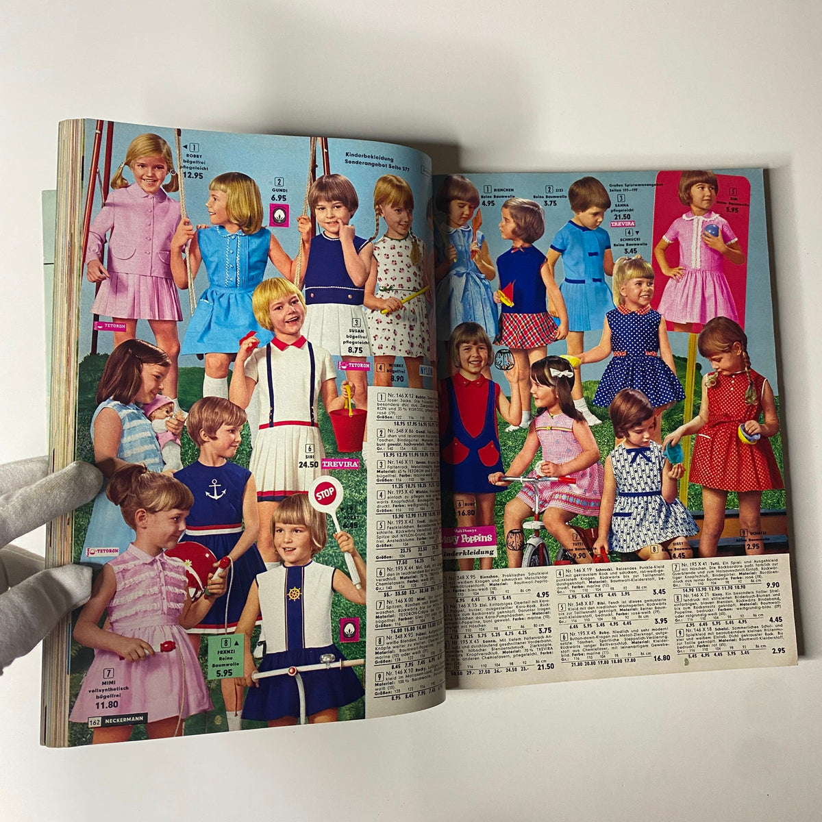 1967 Neckermann Sommer Catalog showcasing children's summer fashion with girls wearing vibrant dresses and playful accessories in a colorful layout.