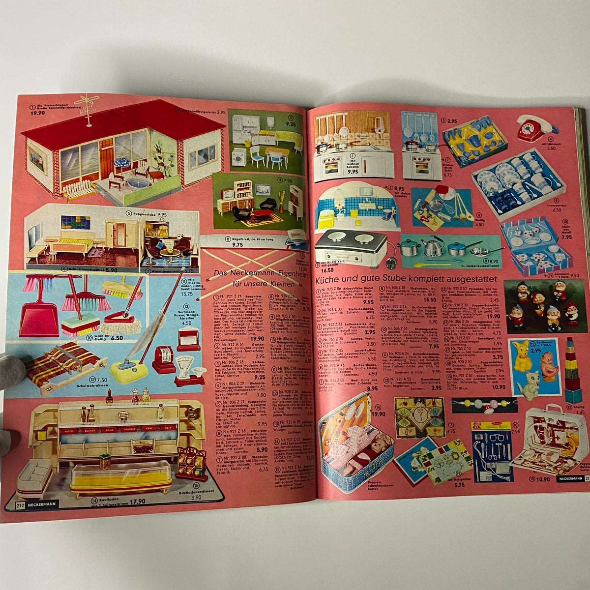 1965-1966 Neckermann Winter Catalog showing vintage kitchen and home decor items, including tables and accessories, reflecting the 1960s lifestyle trends.