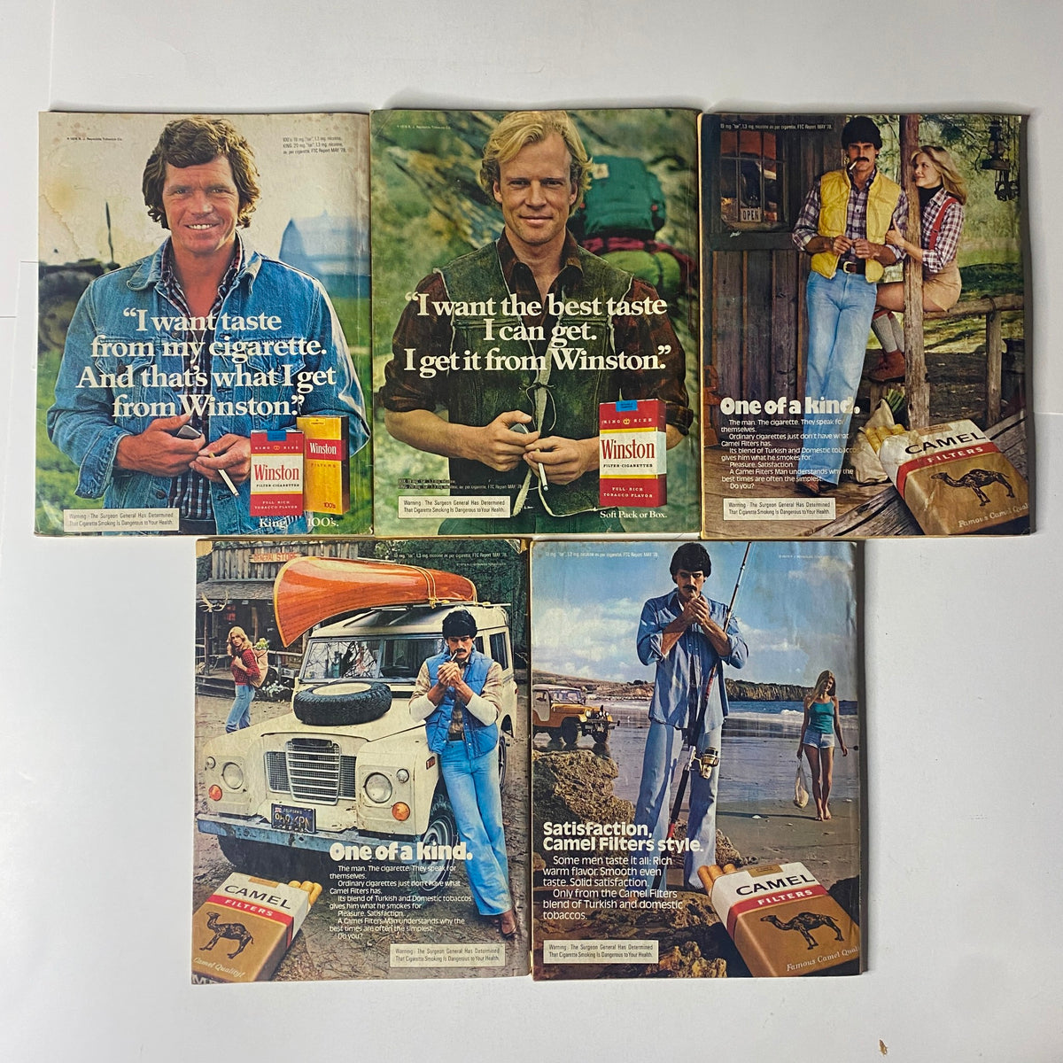 Lot of 5 1980s Inside Detective Magazine covers showcasing vintage true crime stories and sensational journalism, displaying various gripping headings and iconic illustrations.