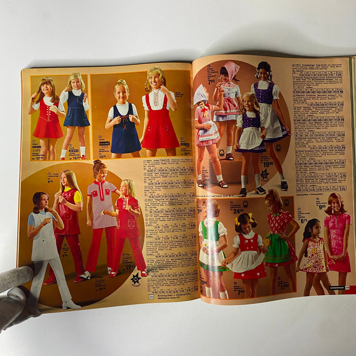 1971 Neckermann Sommer Catalog featuring children's summer clothing styles with colorful dresses, playful outfits, and accessories for young girls.