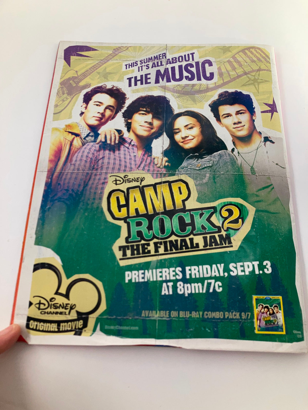 Disney Camp Rock 2 flyer promoting the final jam premiere on September 3 at 8pm/7c, featured in Pop Star Magazine September 2010 Vol 11 with Justin Bieber and Miley Cyrus.