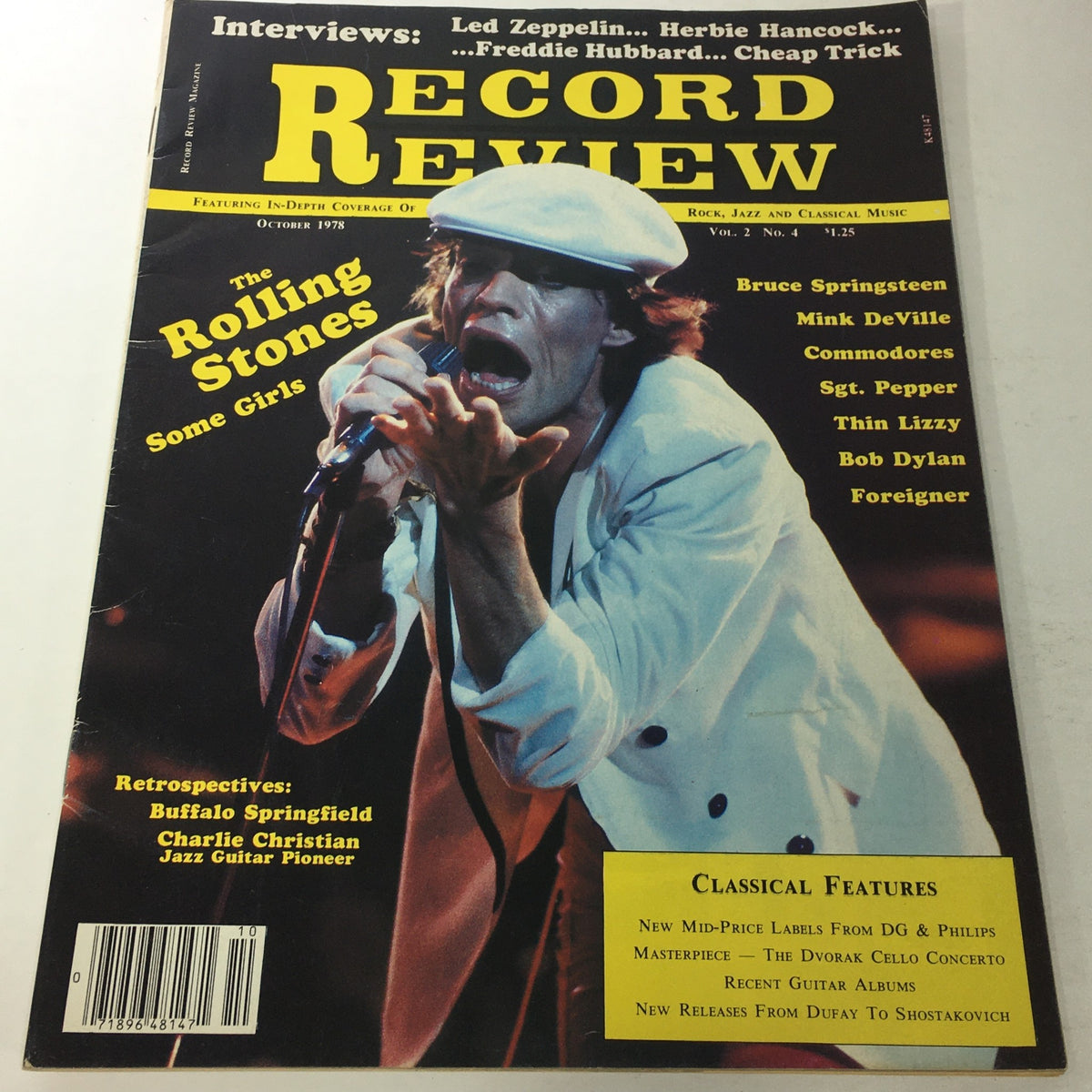 Cover of VTG Record Review Magazine: Vol. 2 #4 October 1978 featuring The Rolling Stones and music legends with features and interviews. Highlights iconic rock artists and cultural influences of the late 1970s.