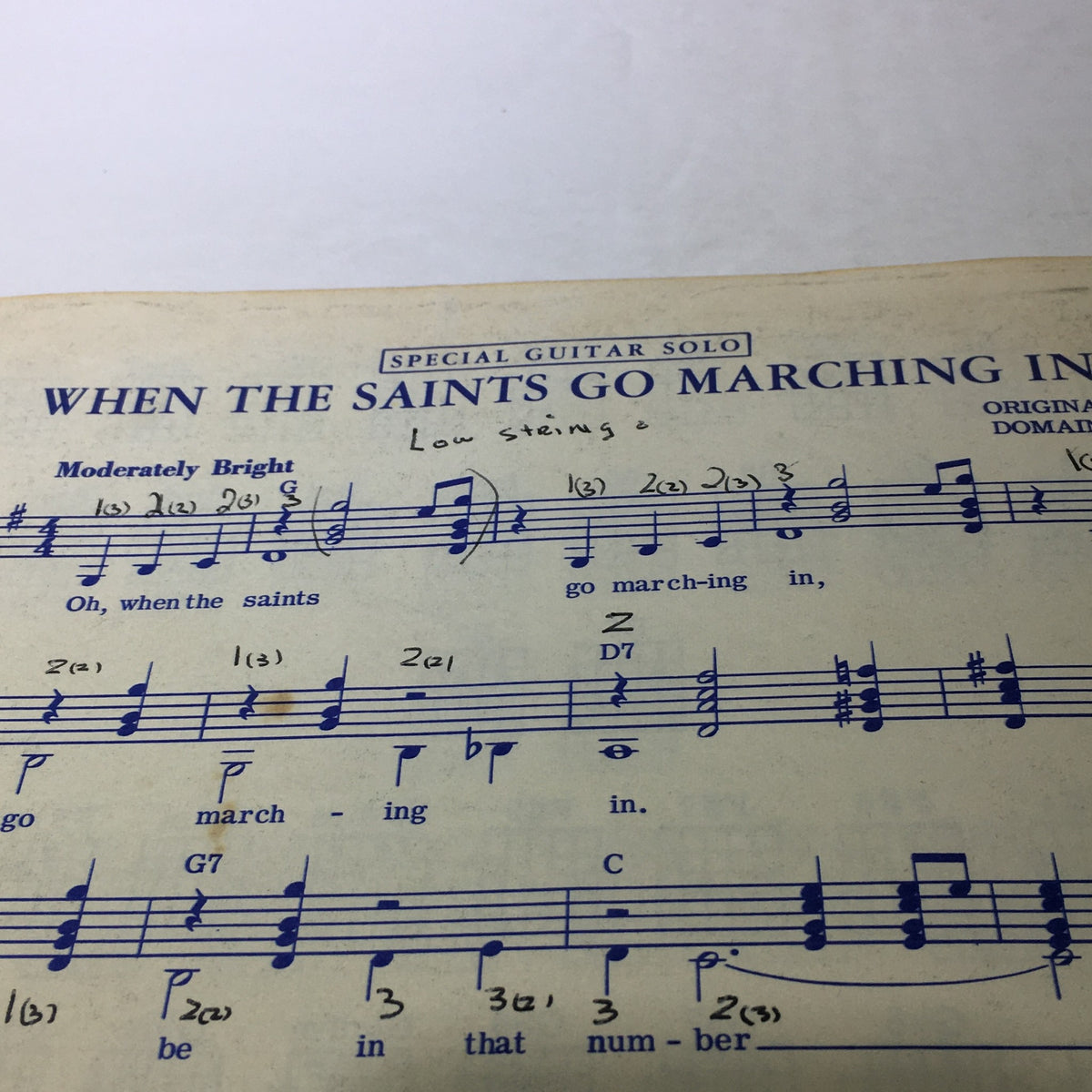 Page from VTG The Beatle Book Souvenir Song Album displaying the title 'When The Saints Go Marching In' with guitar solo notation.