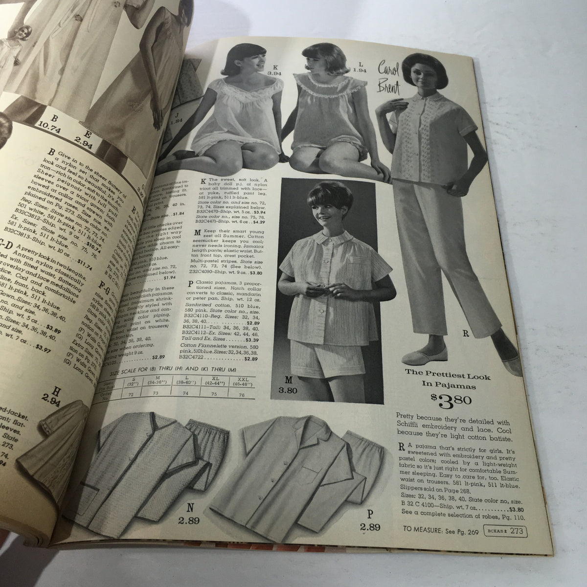 VTG Montgomery Ward Catalog: Spring & Summer 1965 depicting women's sleepwear and pajama options, with emphasis on comfortable, stylish designs. Includes product details and pricing information.