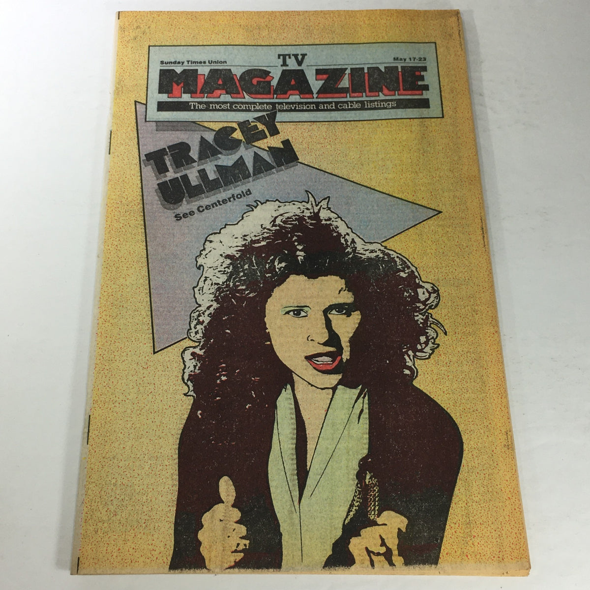 Cover of VTG TV Magazine from May 17-23, 1987 featuring Tracey Ullman, showcasing vintage television and cable listings.