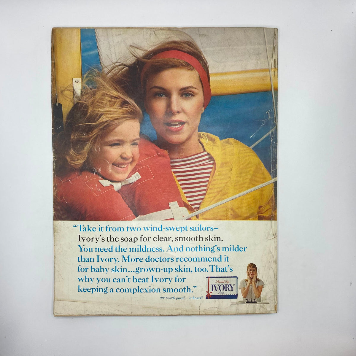 Vintage advertisement from the June 1964 issue of McCall's Magazine featuring a mother and child in sailor outfits promoting Ivory soap, accompanied by the text 'Take it from two wind-swept sailors—Ivory's the soap for clear, smooth skin.'