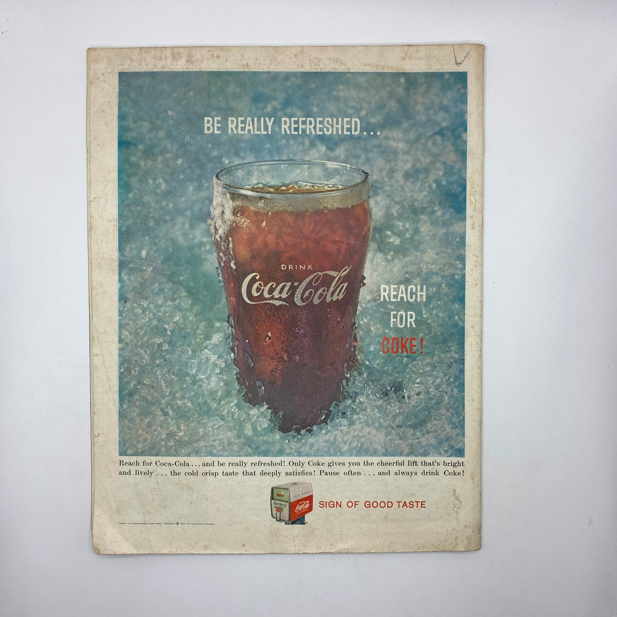 Back cover of the Saturday Evening Post Magazine June 6, 1959, displaying a vintage advertisement for Coca-Cola with the tagline 'Be really refreshed'.