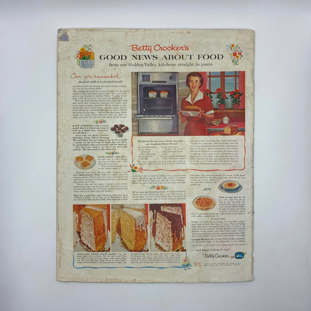 Back page of the Saturday Evening Post Magazine, September 12, 1959, showcasing an advertisement for Betty Crocker's cooking tips and recipes.