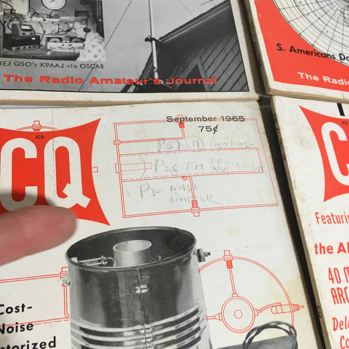 Cover of September 1965 issue of CQ The Radio Amateur's Journal featuring vintage amateur radio equipment and schematic diagrams.