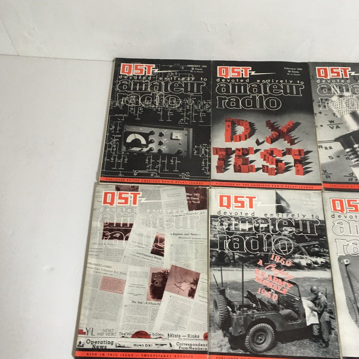 Lot of 12 Complete January to December 1960 QST Amateur Radio Volume 1-12
