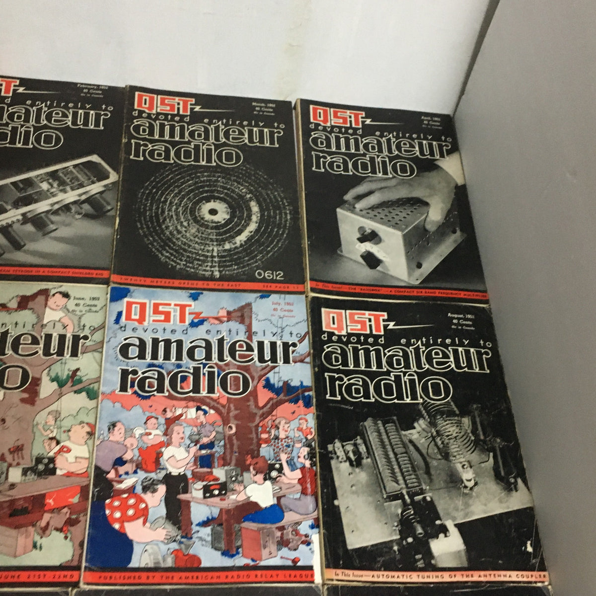 Lot of 12 Complete January to December 1952 QST Amateur Radio Volume 1-12