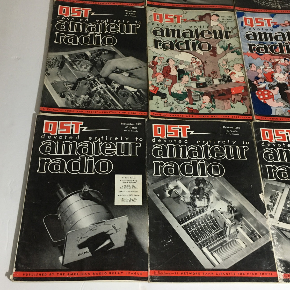Lot of 12 Complete January to December 1952 QST Amateur Radio Volume 1-12