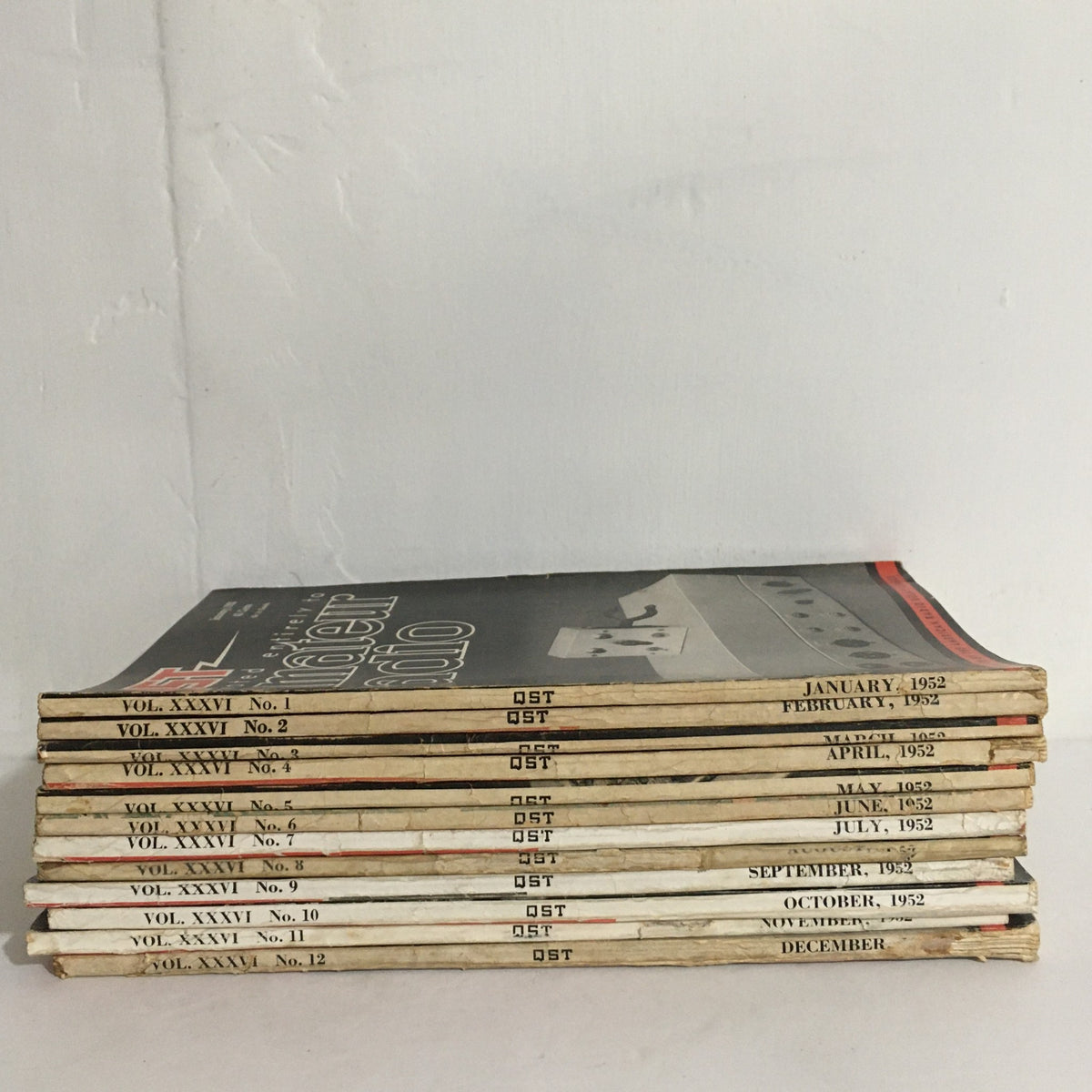 Lot of 12 Complete January to December 1952 QST Amateur Radio Volume 1-12