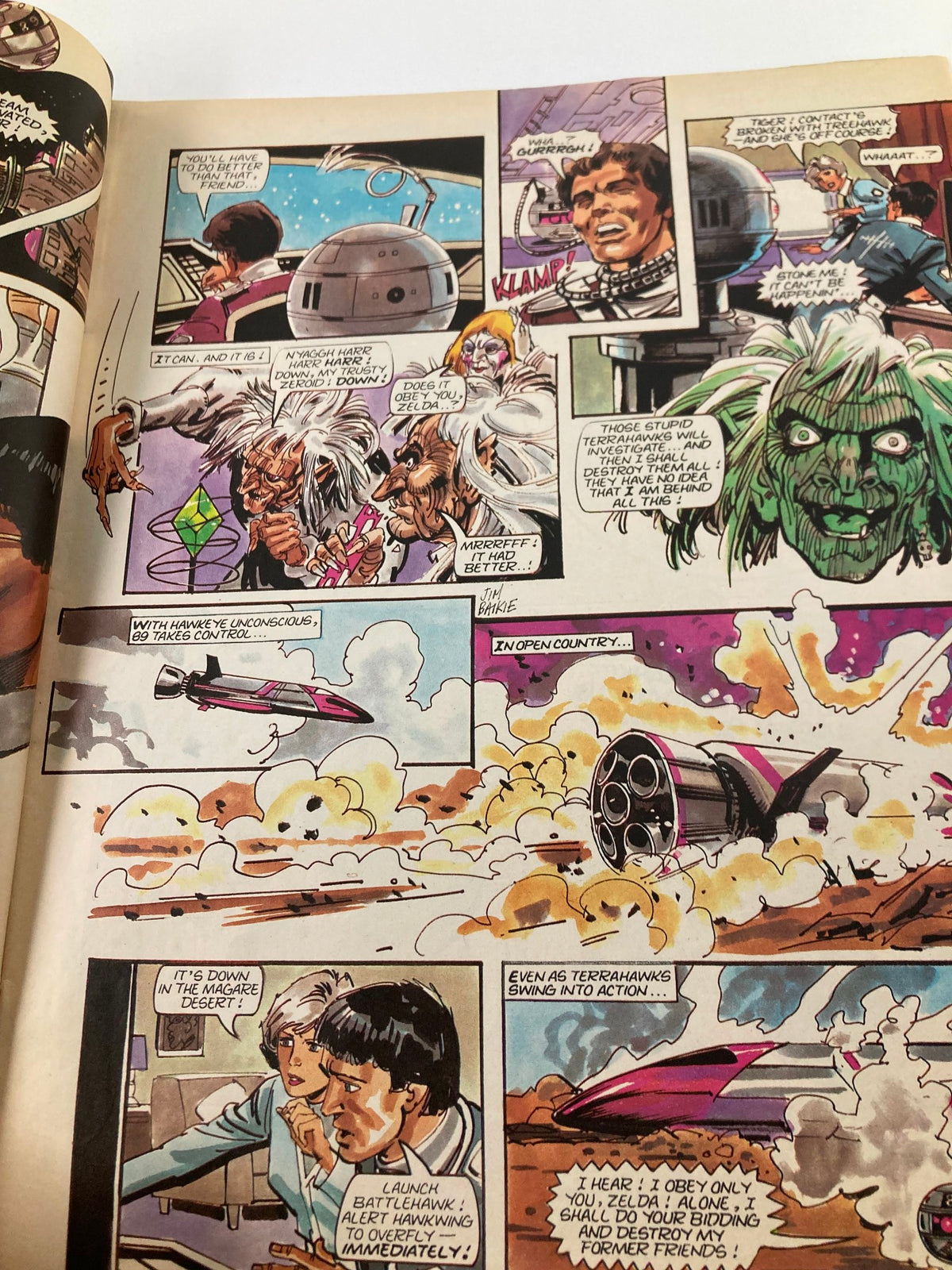 Interior page of VTG Lookin Magazine February 18 1984 #8 showcasing comic strip content with action scenes, demonstrating the magazine's entertaining pop culture elements.