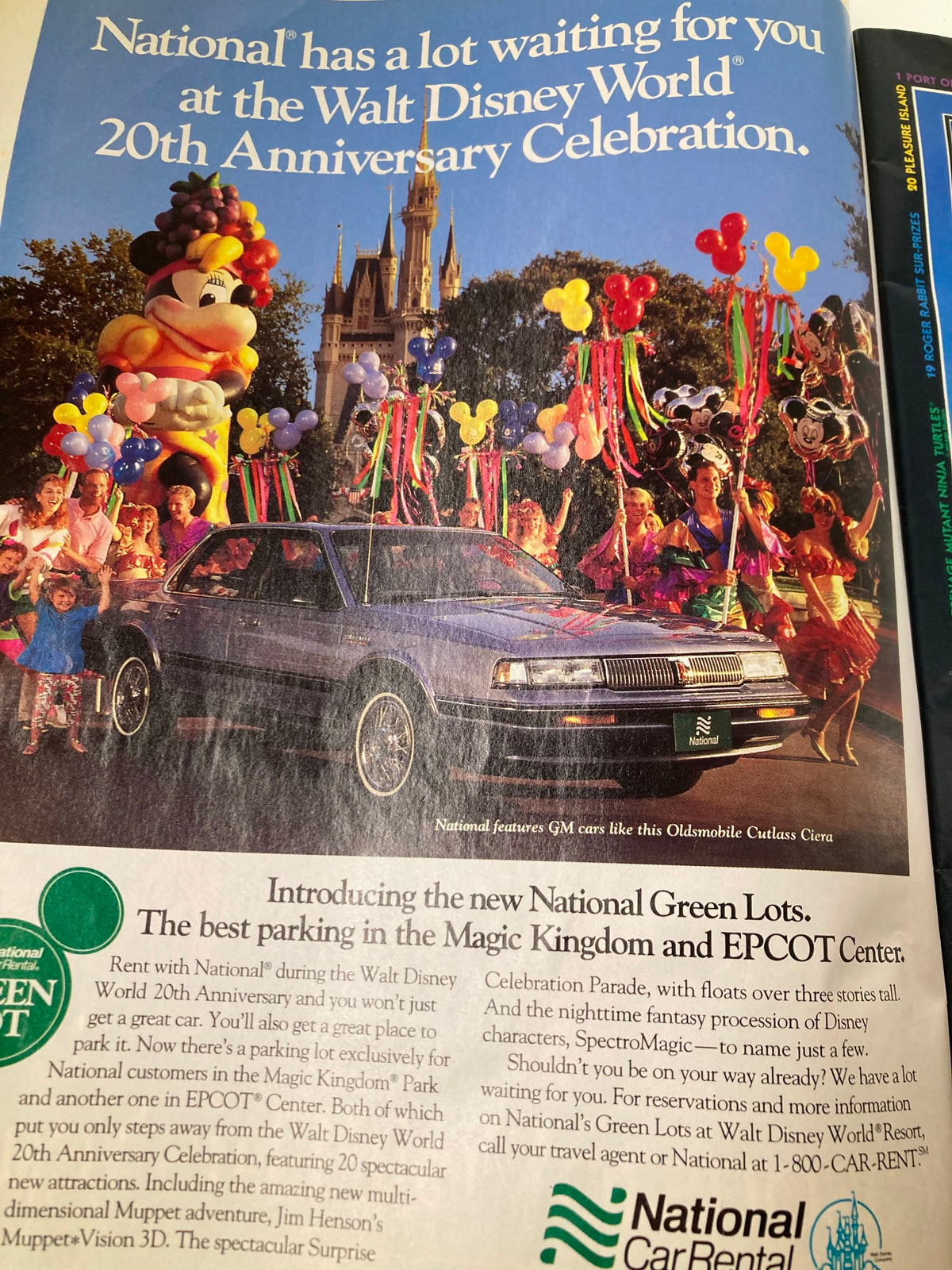 Advertisement page in the Newsweek Magazine from May 11, 1992, featuring the Walt Disney World 20th Anniversary Celebration with colorful balloons.