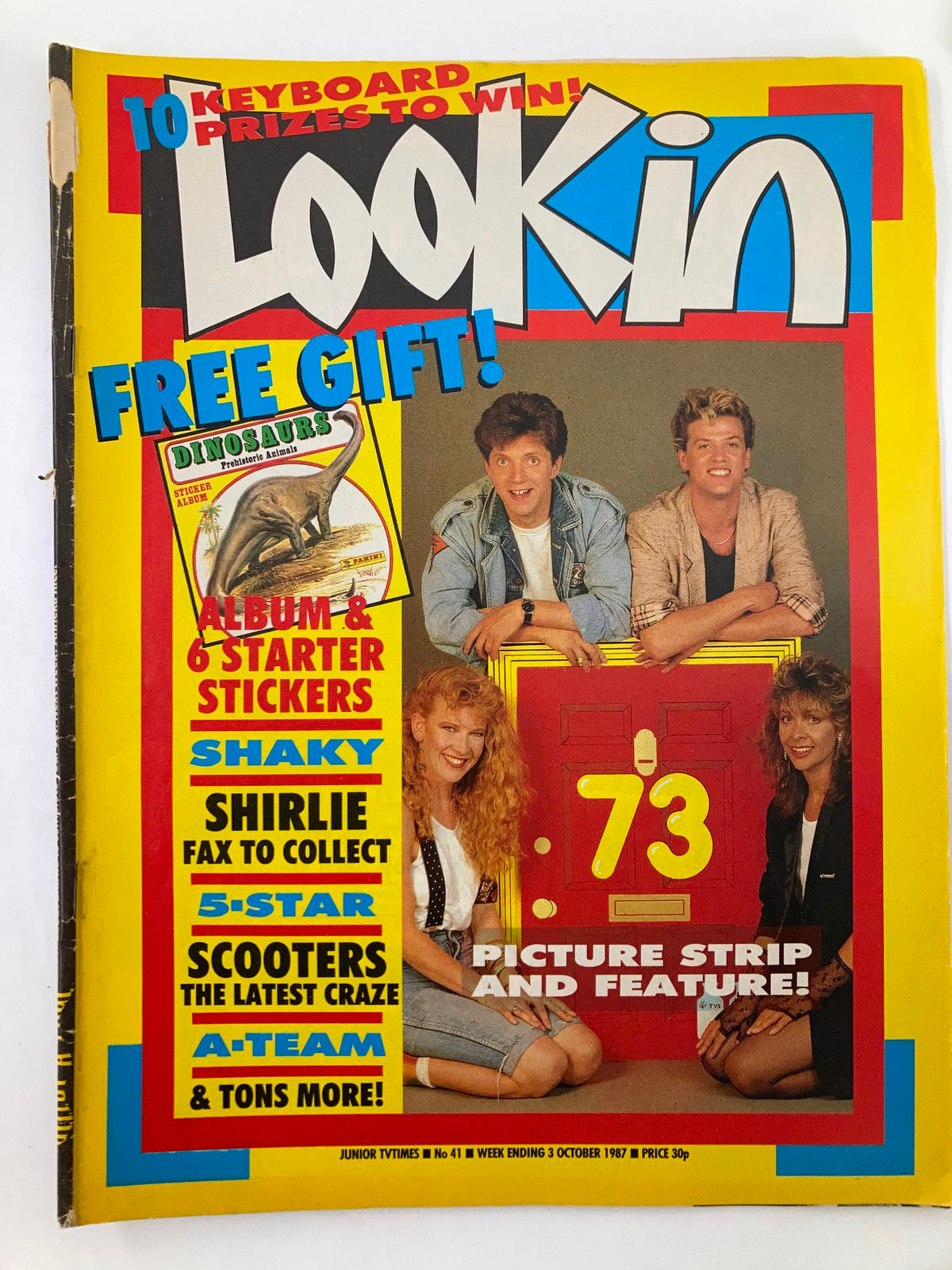 VTG Lookin Magazine October 3 1987 #41 featuring colorful cover with pop culture icons Shirlie, The A-Team, and 5-Star, showcasing themes of entertainment and vintage nostalgia.